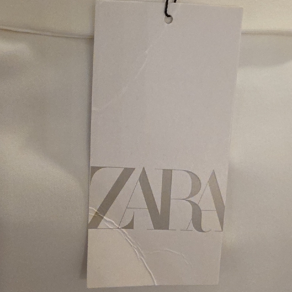 Zara women’s sporty White Mini Dress with center zipper. Size S new with tags - Picture 6 of 9